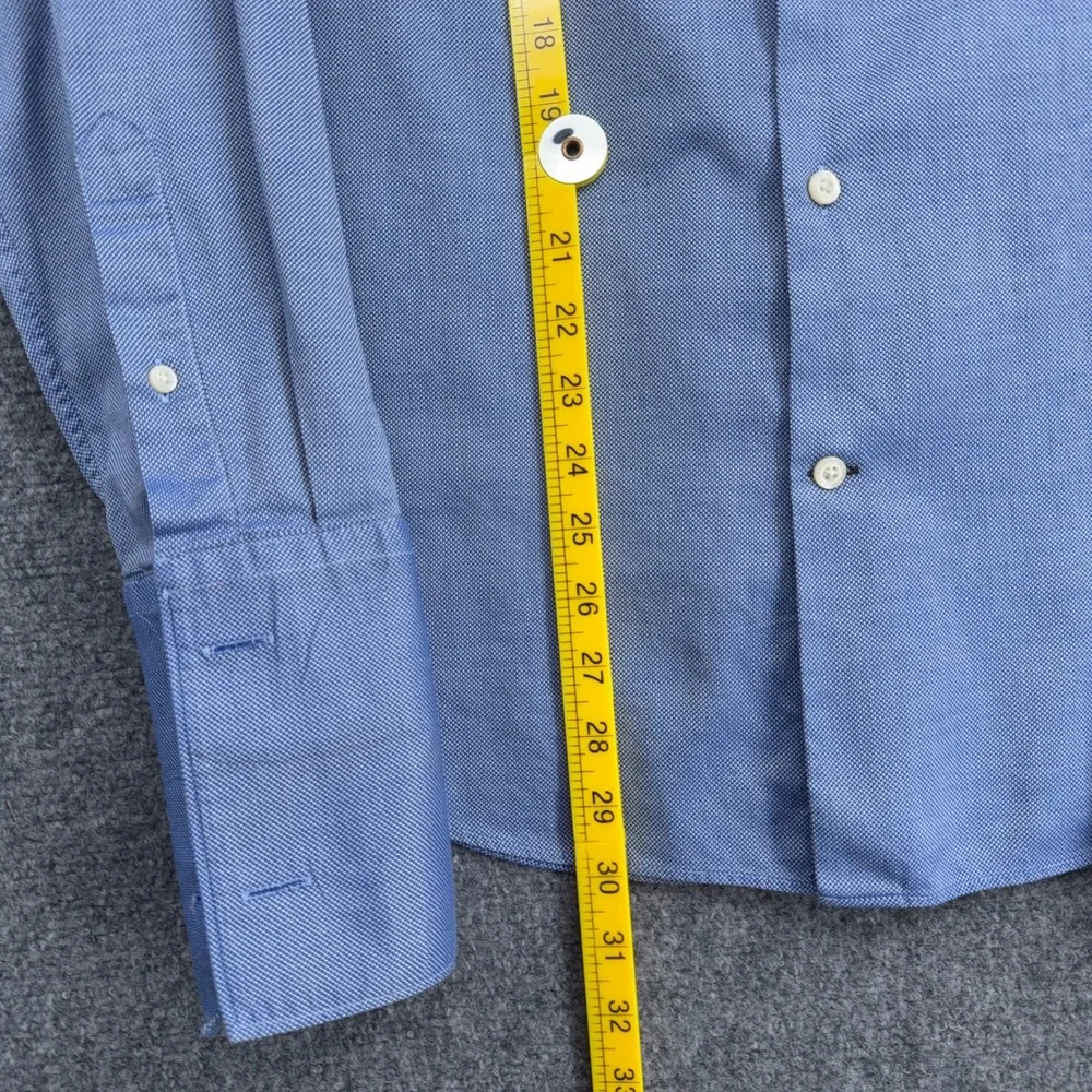 Banana Republic Fitted Dress Shirt Mens M 100% Cotton Blue Long Sleeve 15-15.5